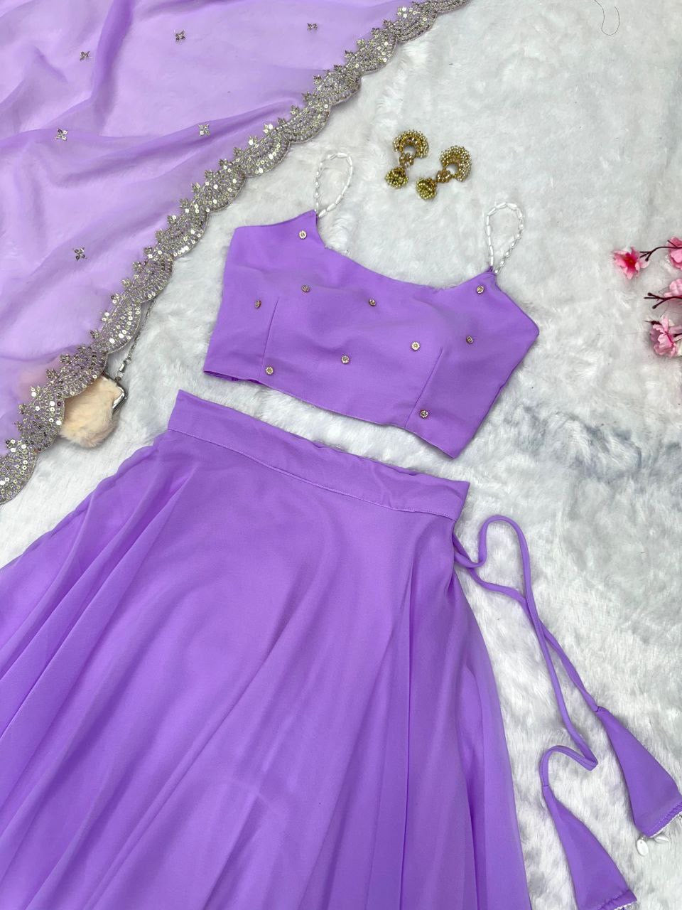AMY - Readymade Lehenga x Strap Beaded blouse