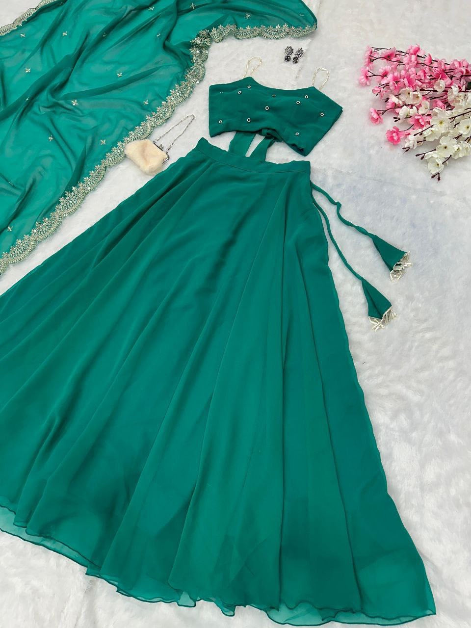 AMY - Readymade Lehenga x Strap Beaded blouse