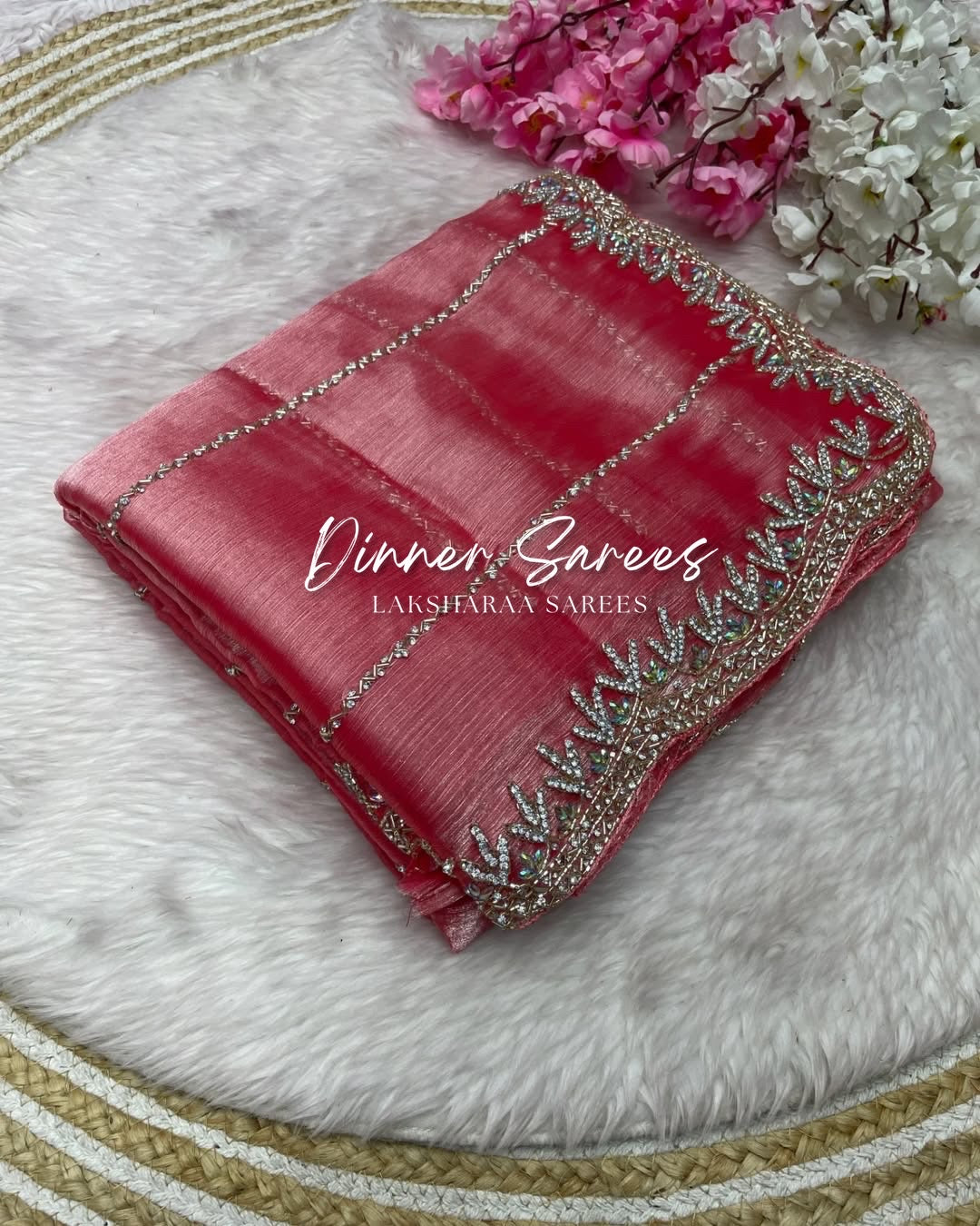 SARIKA - Premium shimmer silk saree with stone border