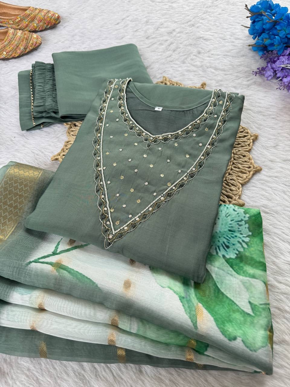 Premium Floral Kurti Set