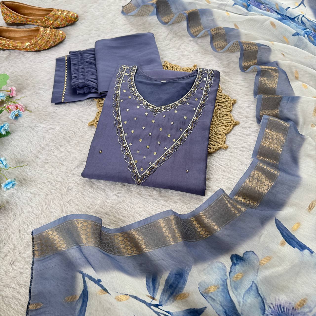 Premium Floral Kurti Set