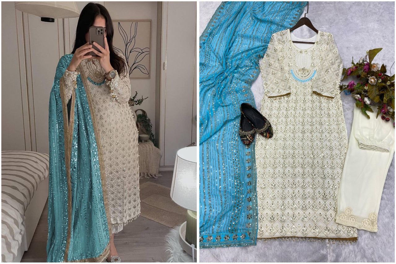 AMEERA- Pakistani Suit x Contrast Duppata