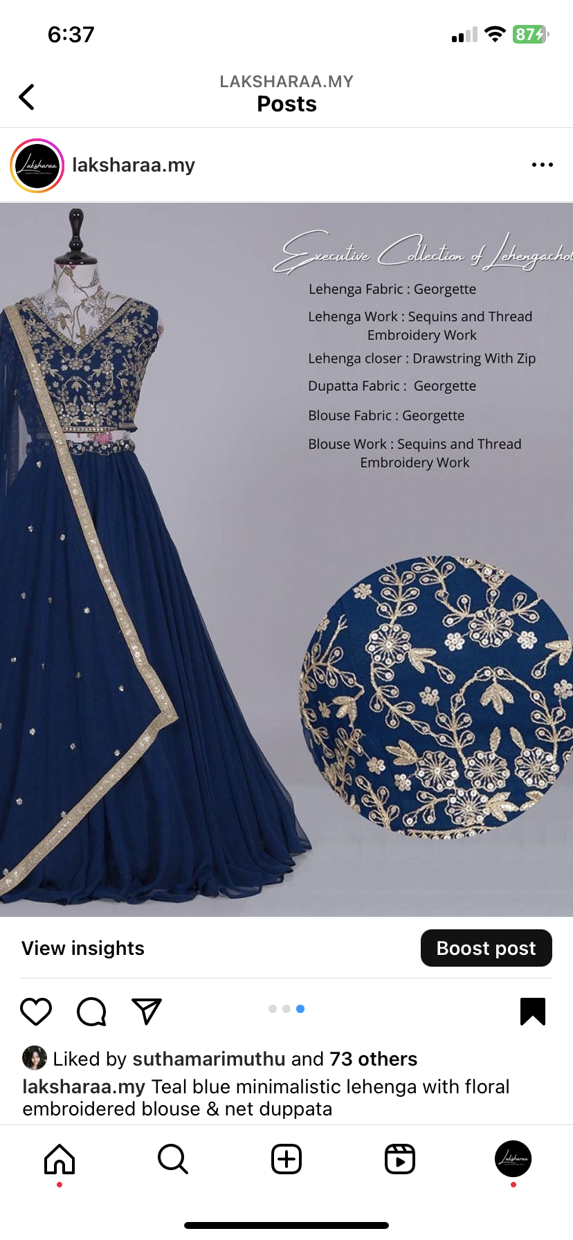 NAOMI - Blue Lehenga x Designer Blouse
