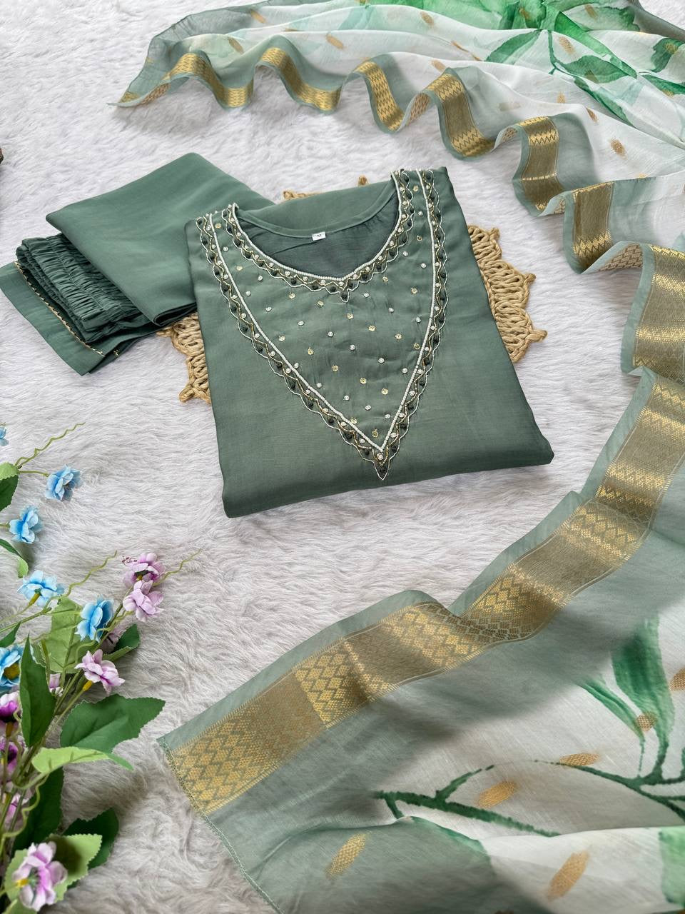Premium Floral Kurti Set