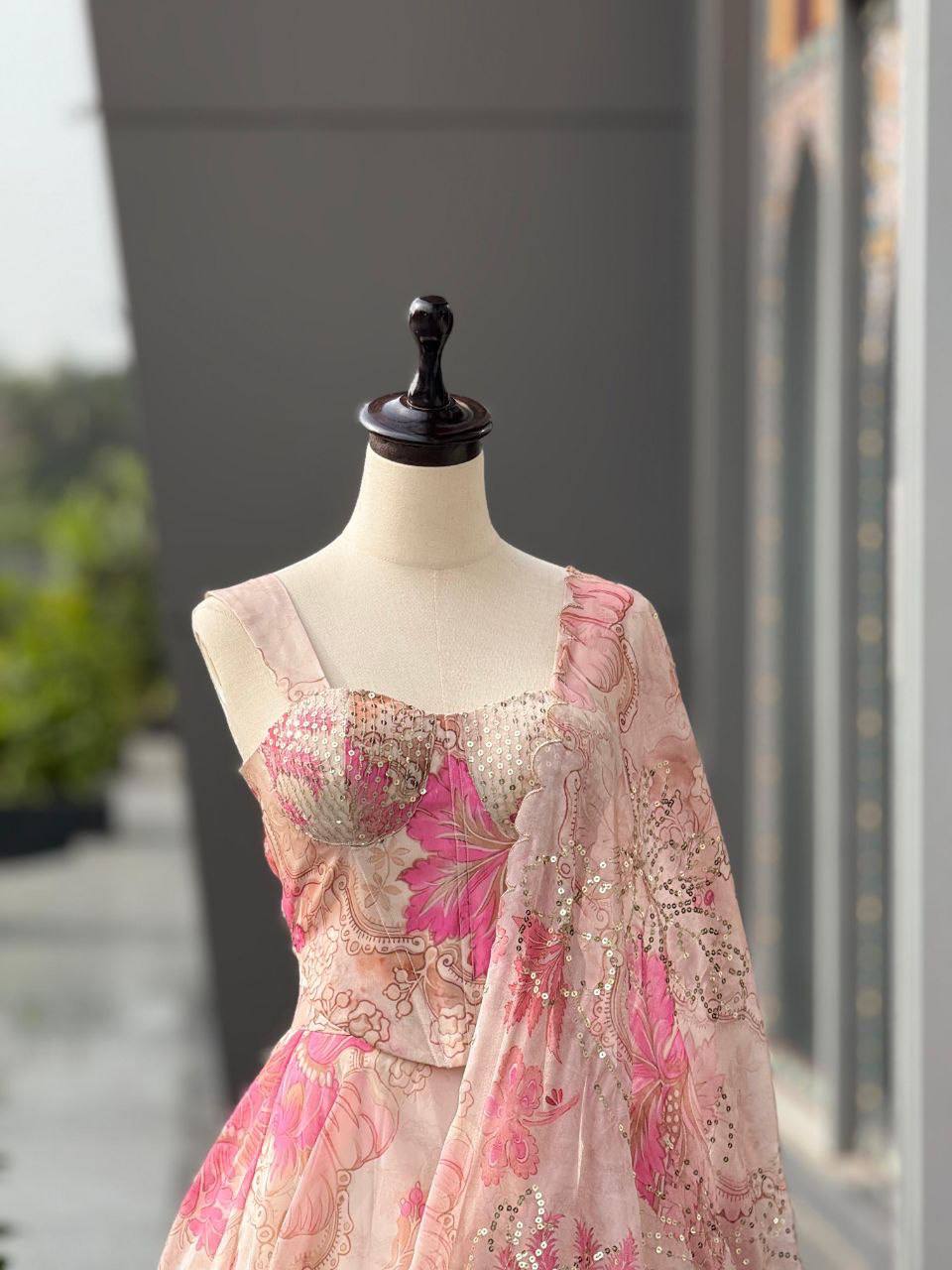 Laksharaa Sarees DIANA Corset Style Partywear Lehenga Light Pink