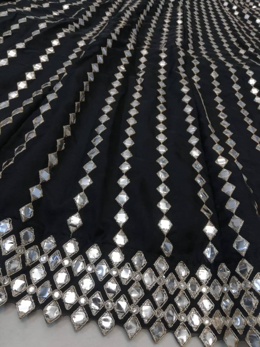 NERISA — Black x Silver Premium Lehenga