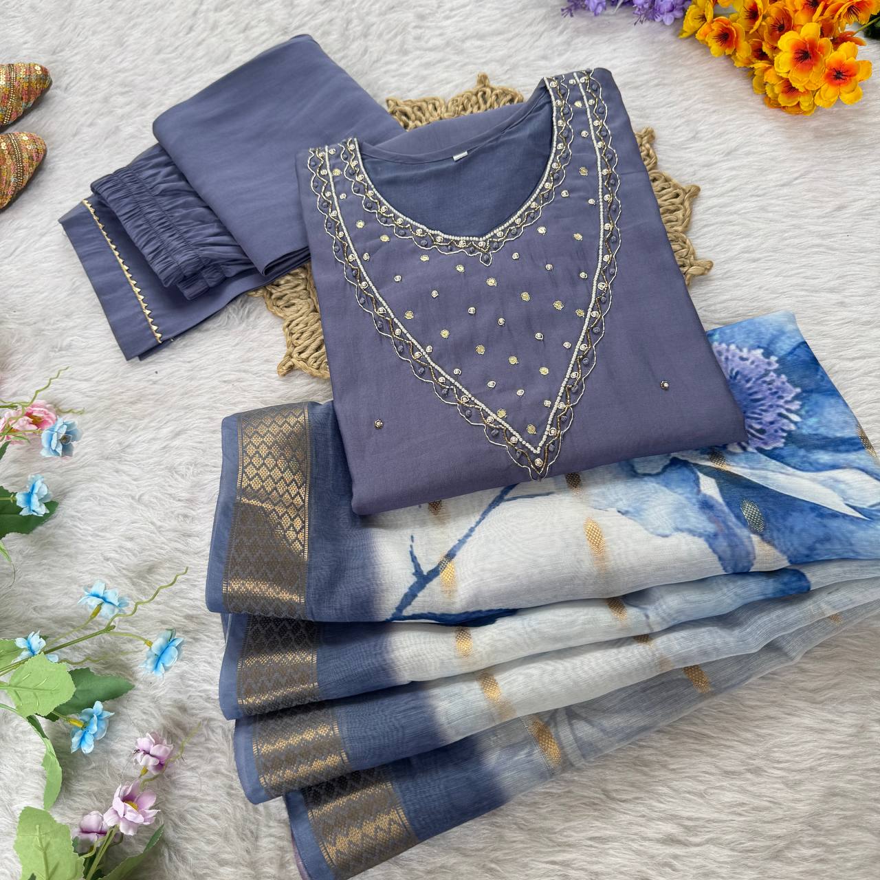 Premium Floral Kurti Set