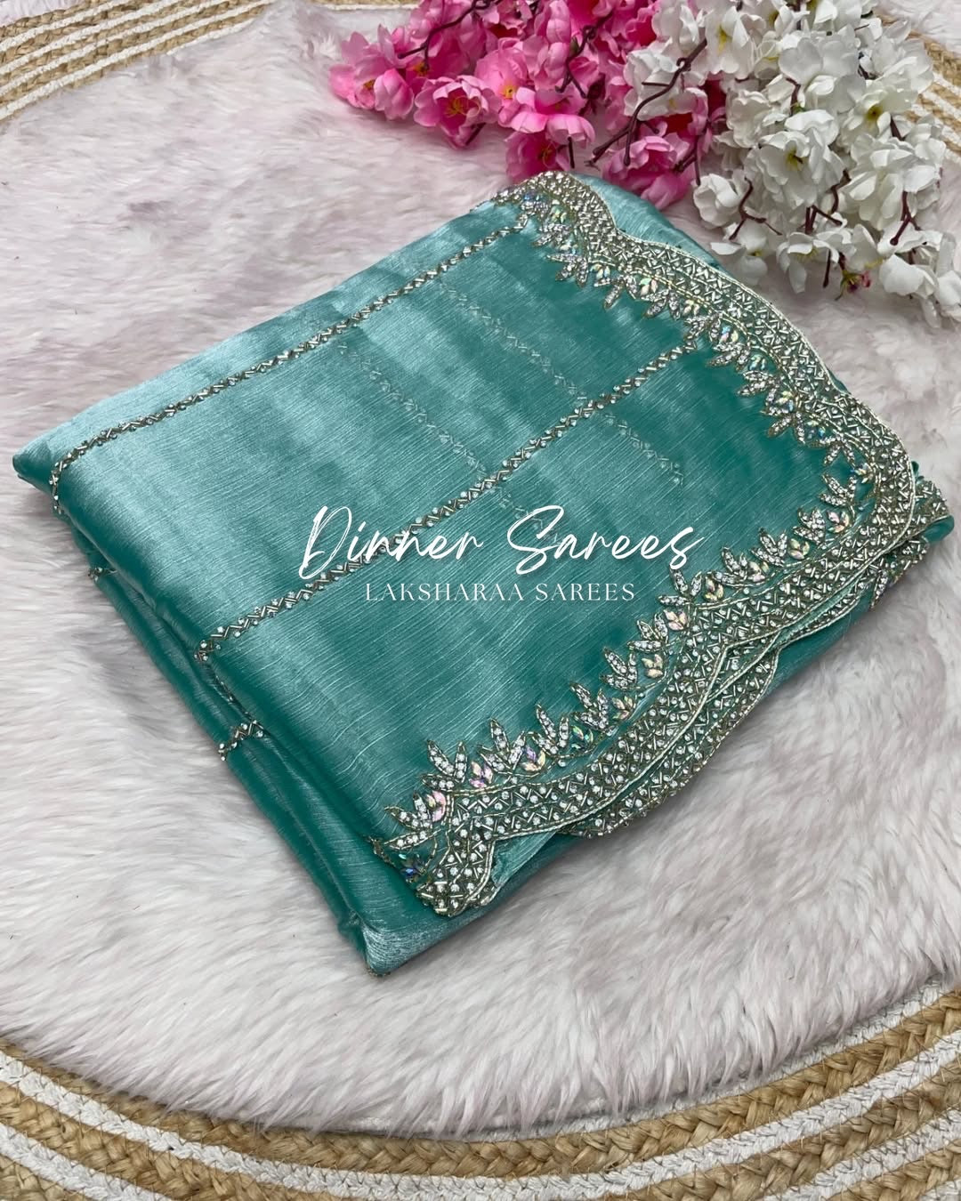 SARIKA - Premium shimmer silk saree with stone border