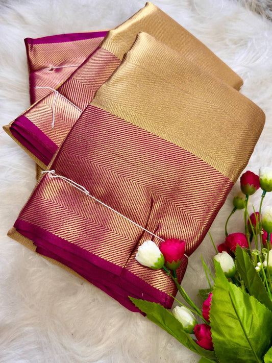 JOTHIKA - Stunning Gold x Pink Banarasi Tissue Saree