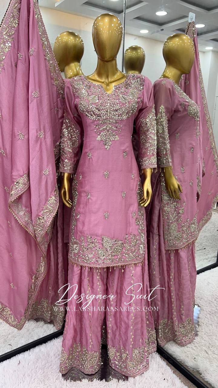 RAMEENA - Baby Pink Sharara Suit