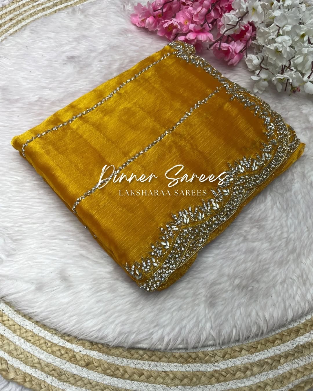 SARIKA - Premium shimmer silk saree with stone border