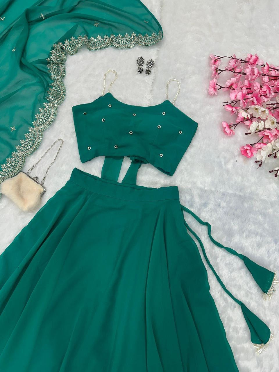 AMY - Readymade Lehenga x Strap Beaded blouse