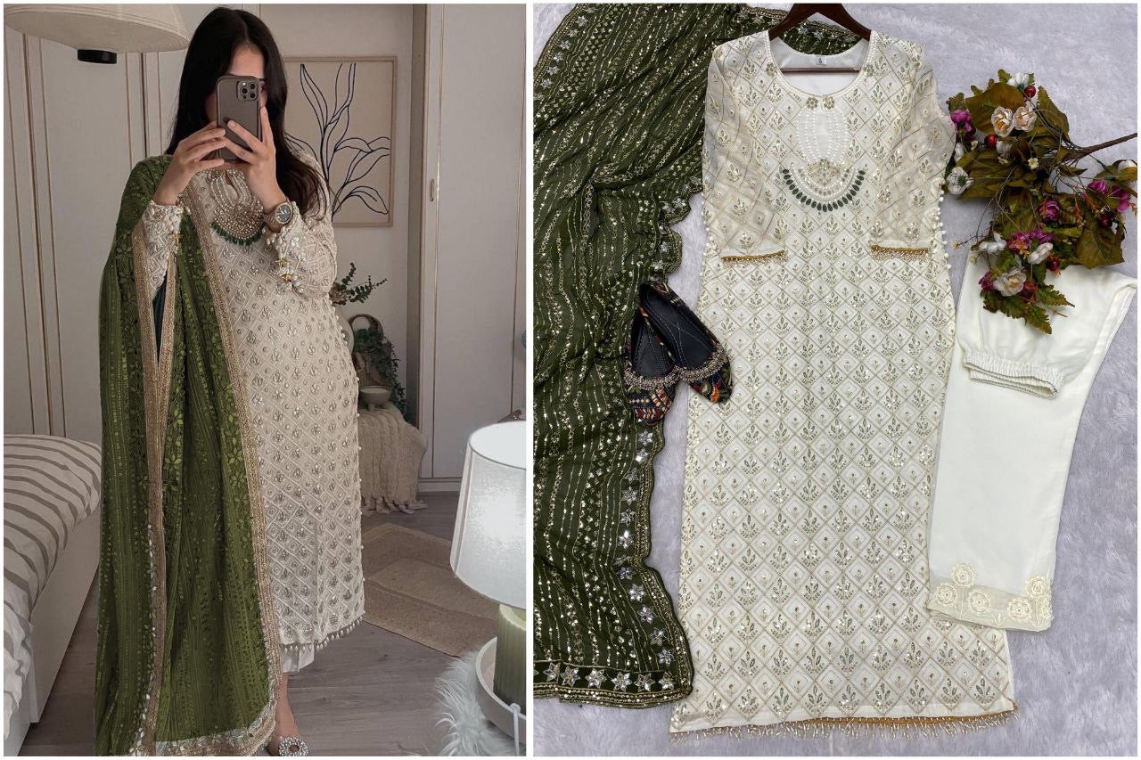 AMEERA- Pakistani Suit x Contrast Duppata