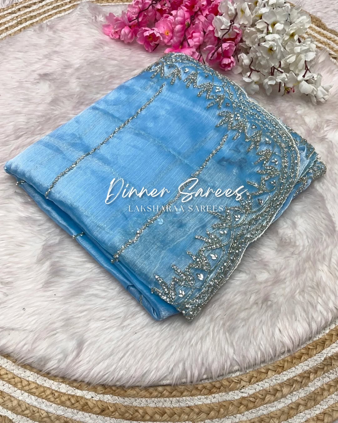 SARIKA - Premium shimmer silk saree with stone border