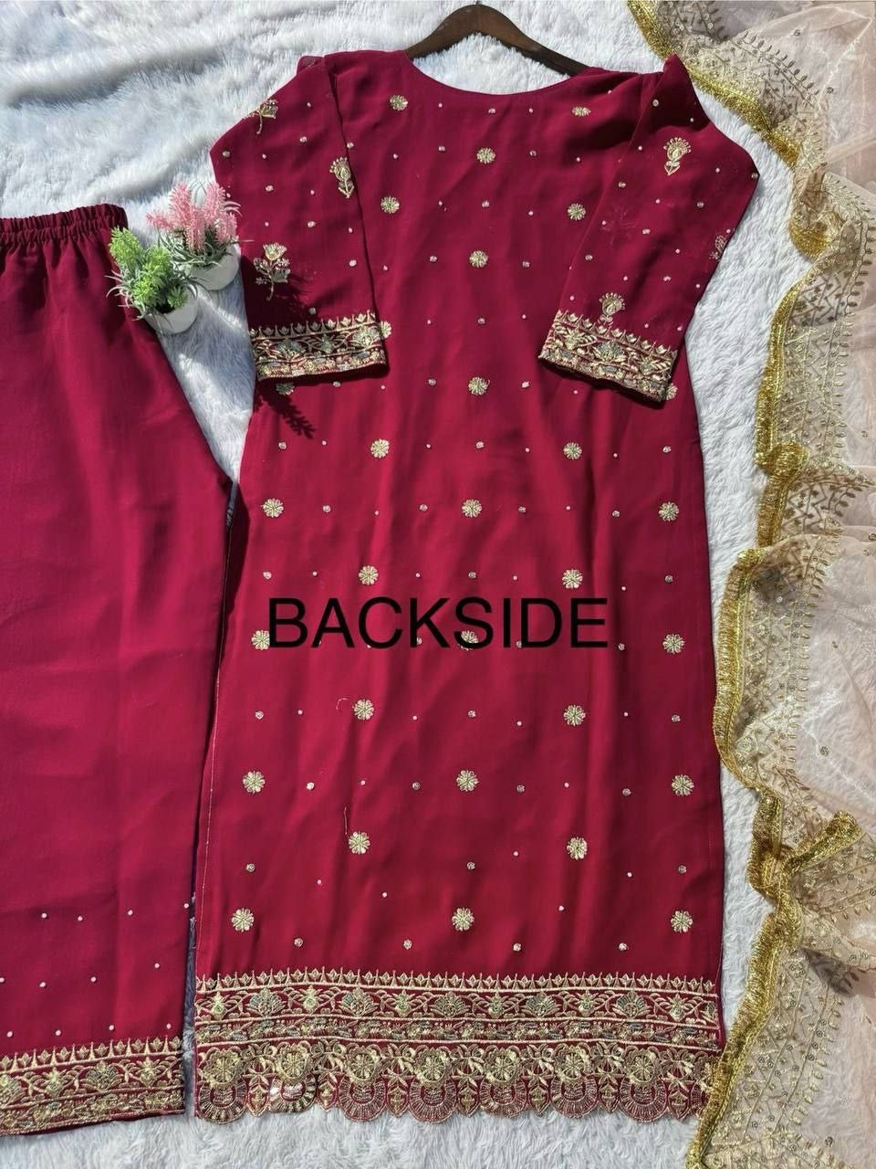 ZARA - Red Pakistani Suit