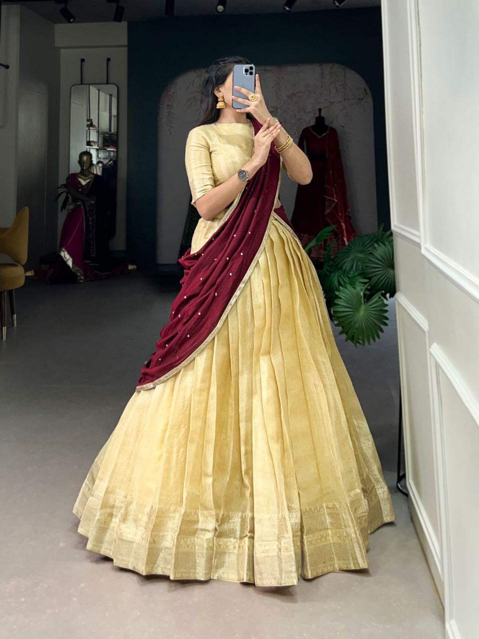 BINDYA - Kanchi Silk Half Saree Lehenga