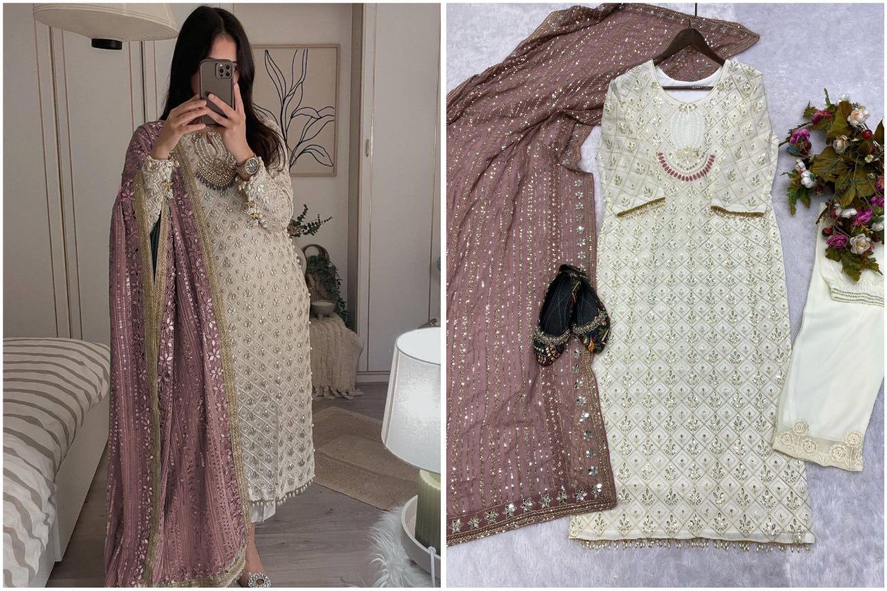AMEERA- Pakistani Suit x Contrast Duppata