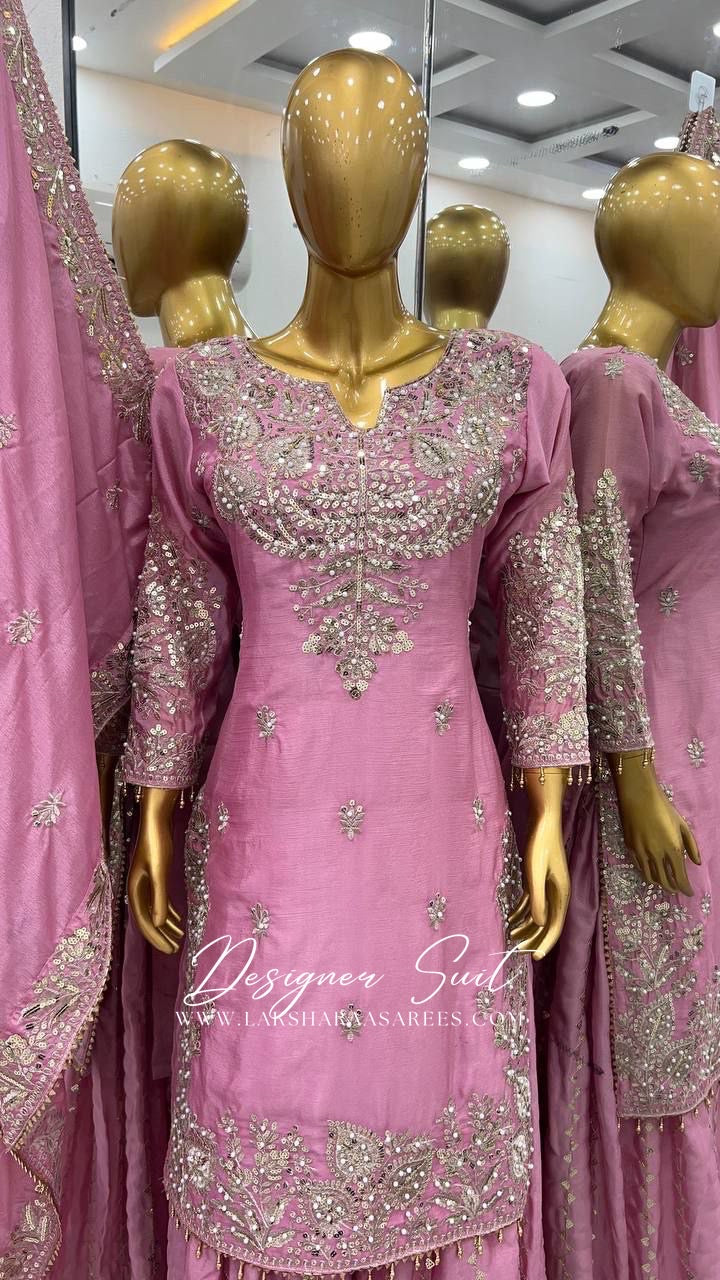 RAMEENA - Baby Pink Sharara Suit