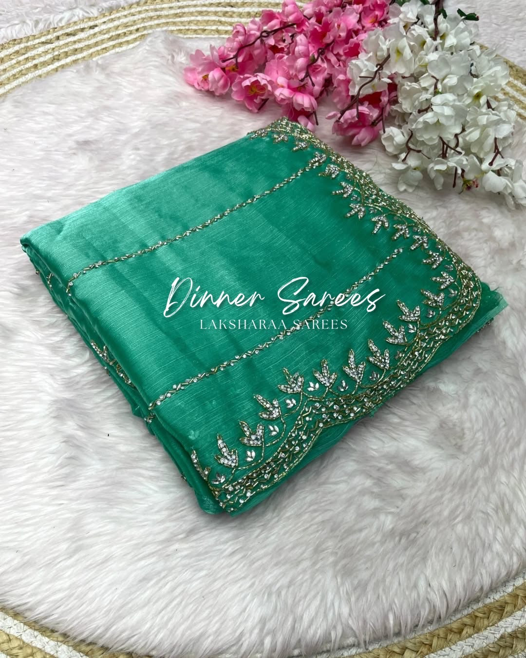 SARIKA - Premium shimmer silk saree with stone border