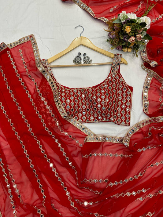 PARINITHI - Georgette Dinner Saree x Readymade Blouse