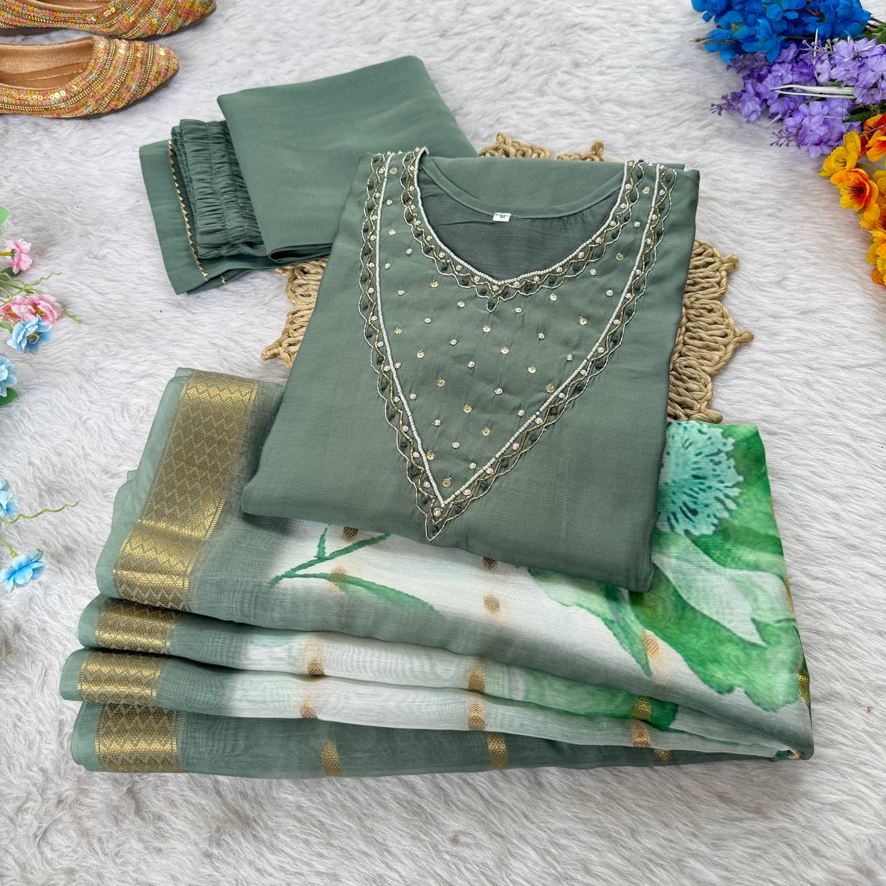 Premium Floral Kurti Set