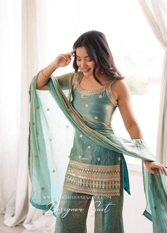 Laksharaa Sarees Shima Sharara Suit Aqua