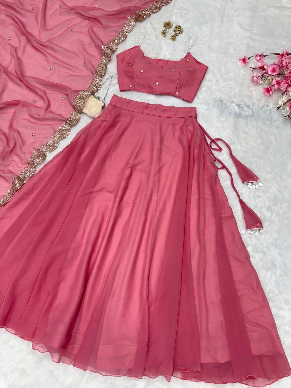 AMY - Readymade Lehenga x Strap Beaded blouse