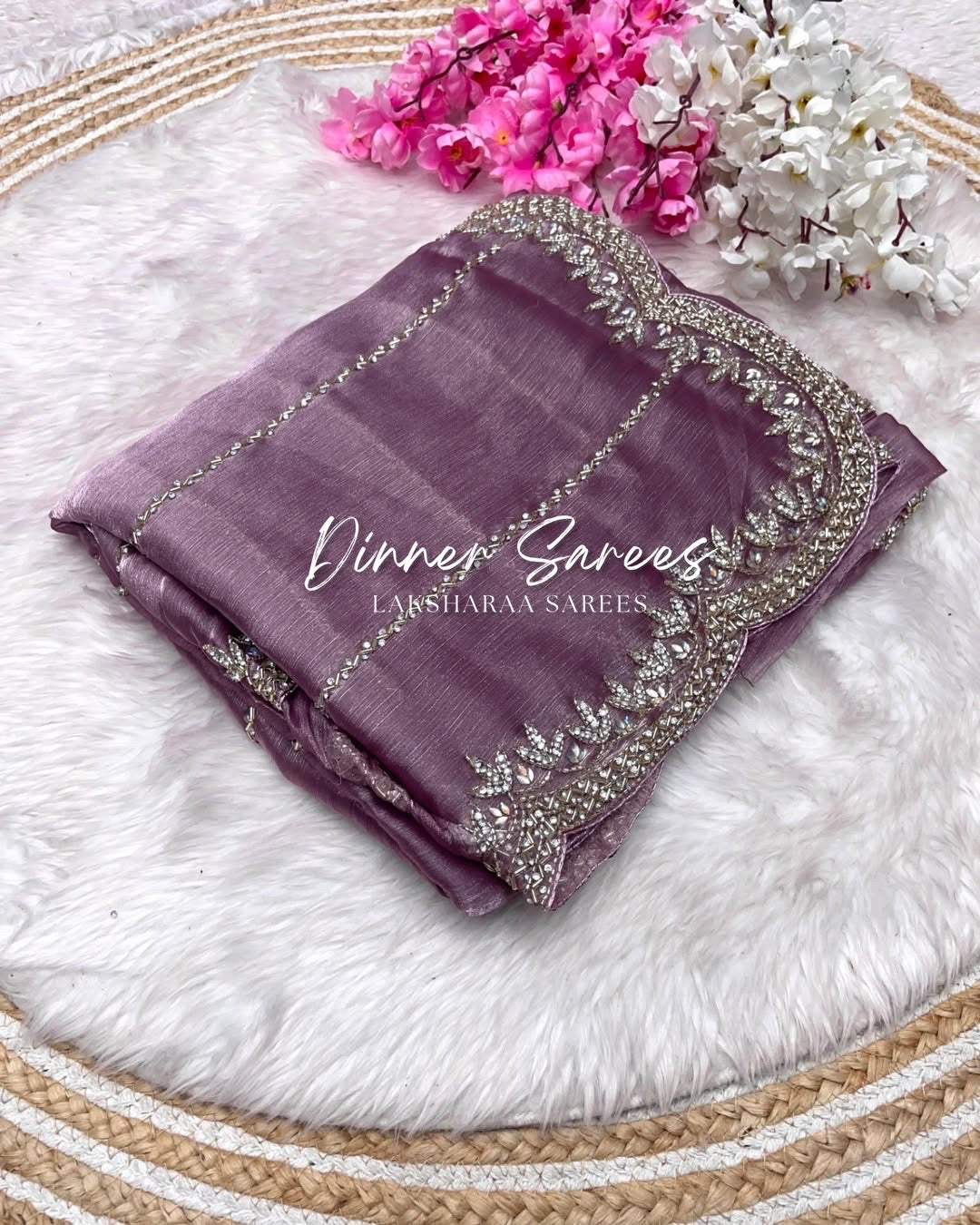 SARIKA - Premium shimmer silk saree with stone border