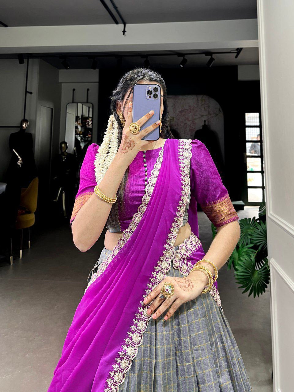 YASH - Half Sarees Lehenga ( fully stitched )