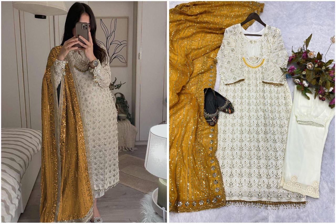 AMEERA- Pakistani Suit x Contrast Duppata