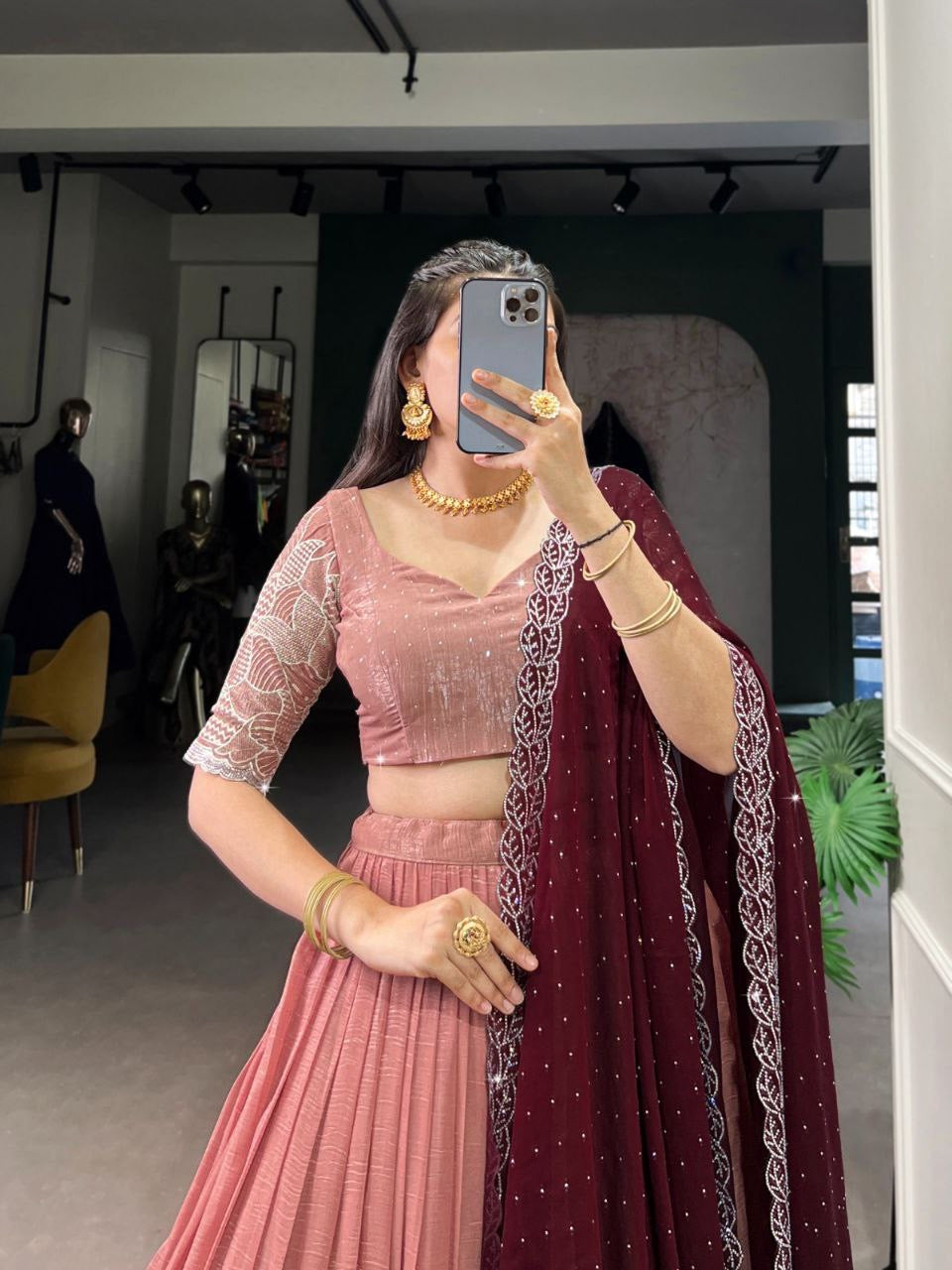RUKMANI — Premium Glossy Half Saree Lehenga