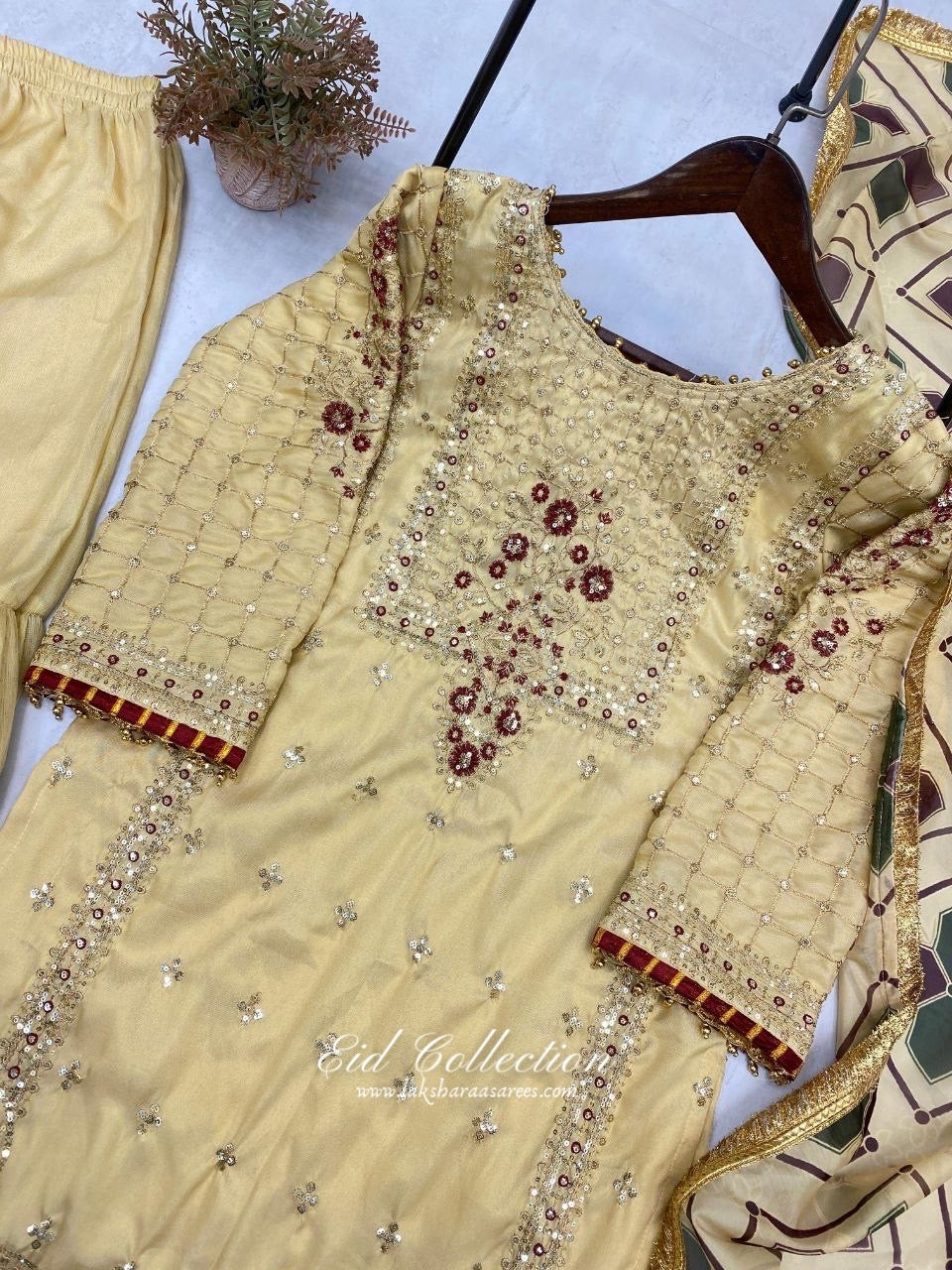 Yellow Gold Sharara Suit