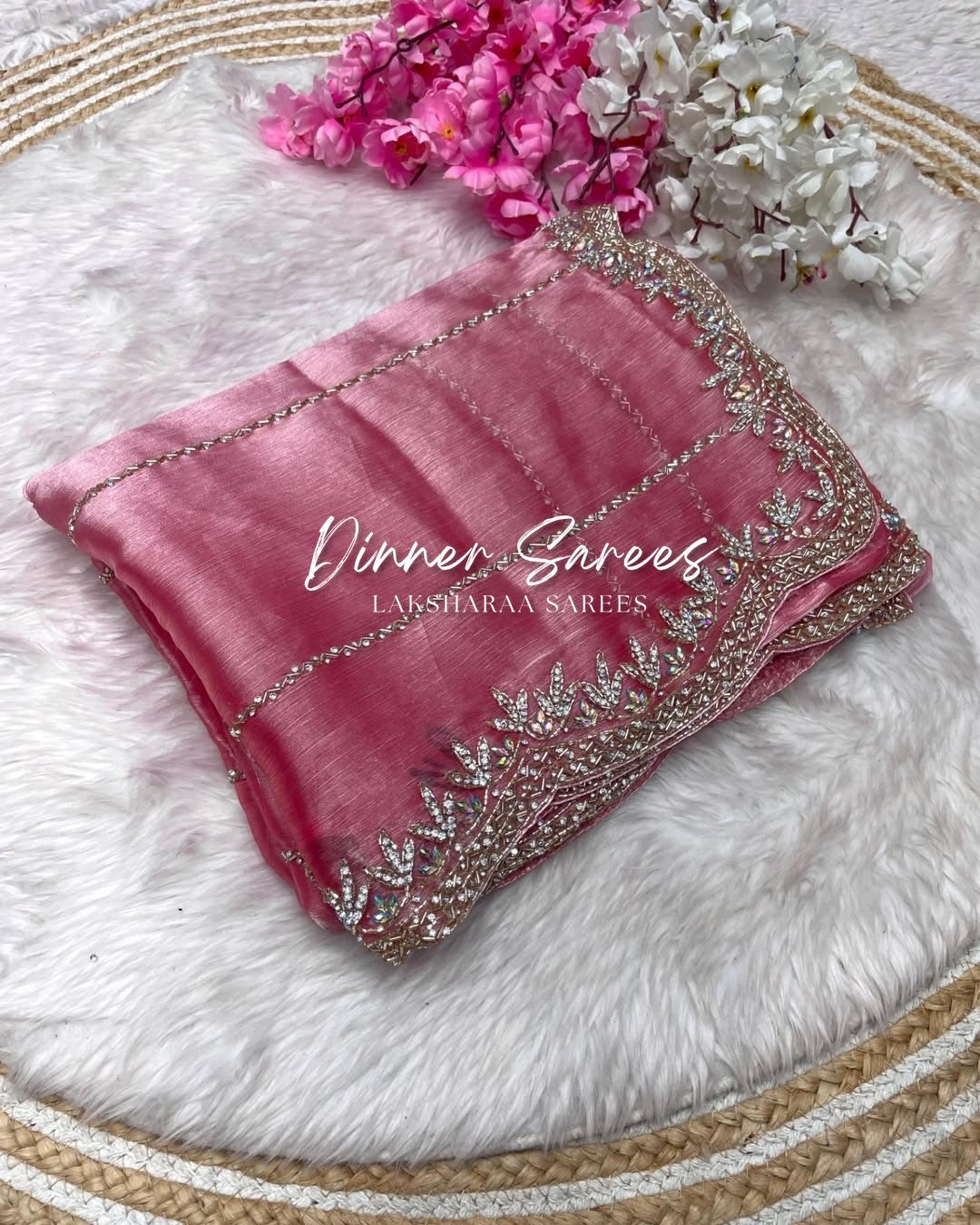SARIKA - Premium shimmer silk saree with stone border