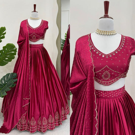 Rani Pink Flowy Lehenga