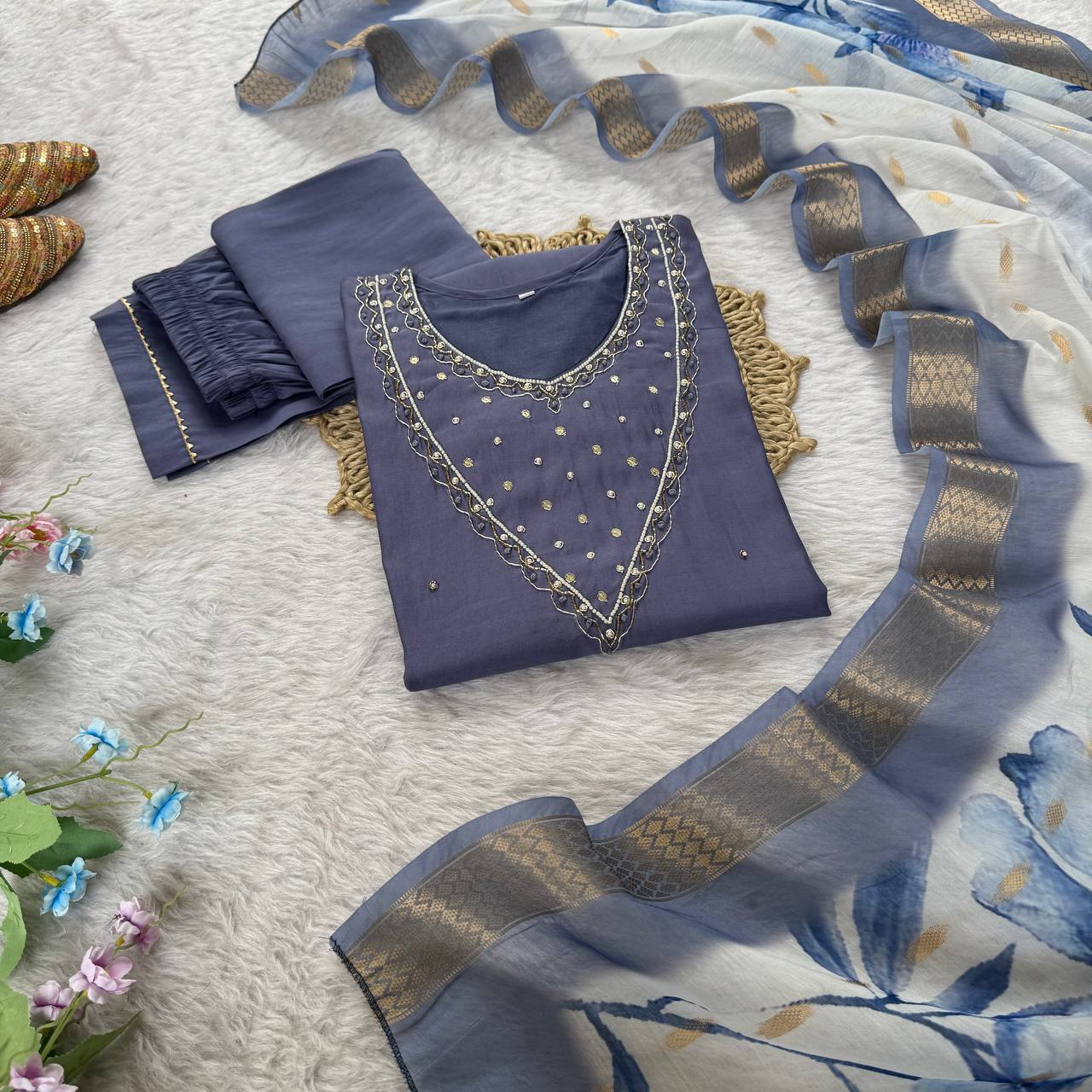 Premium Floral Kurti Set