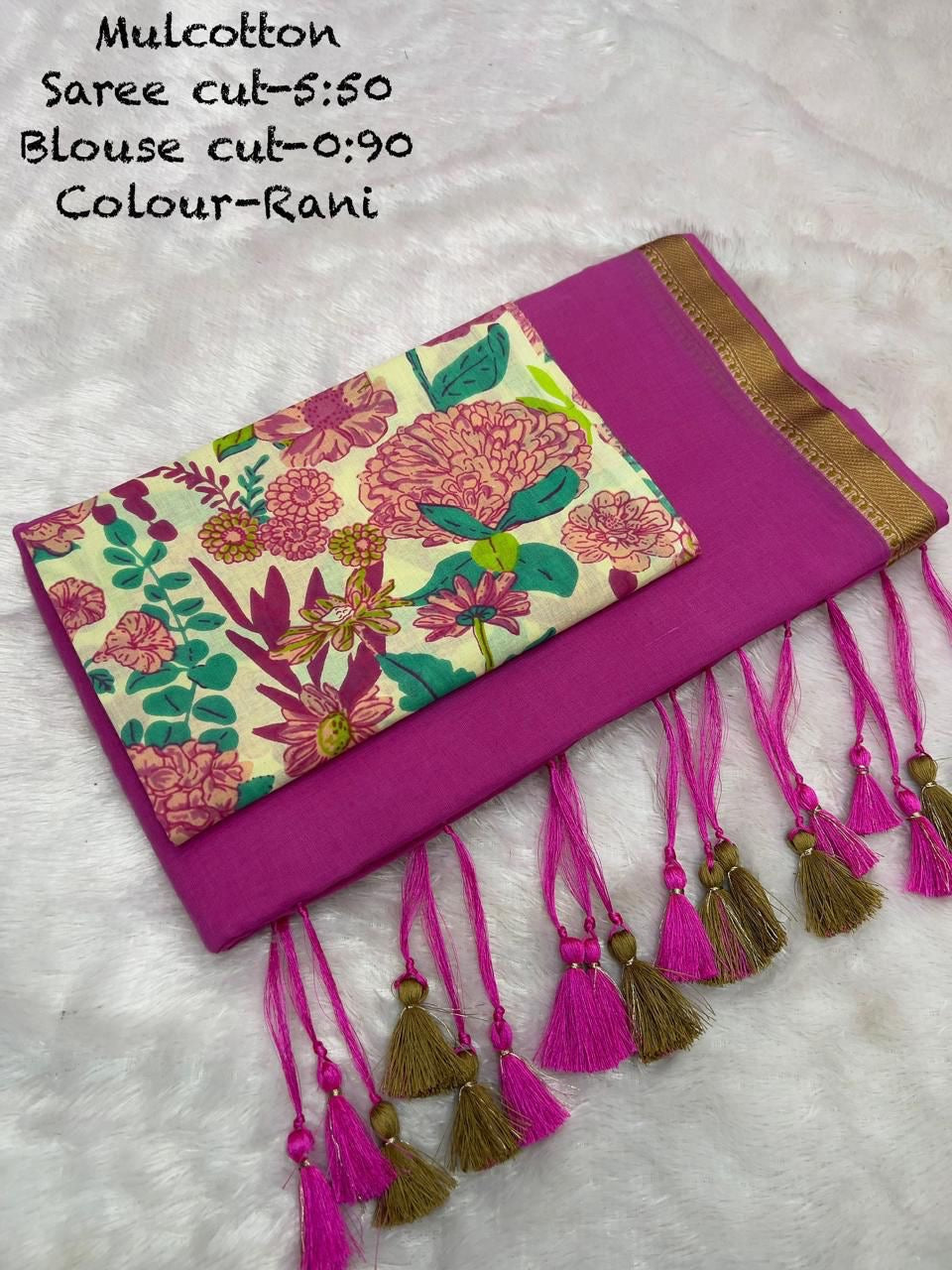 Diwali Special — Mul Cotton Sarees x Tassle Border