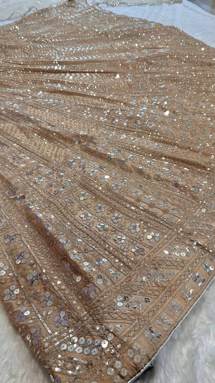 Peachy x Champagne Premium Lehenga