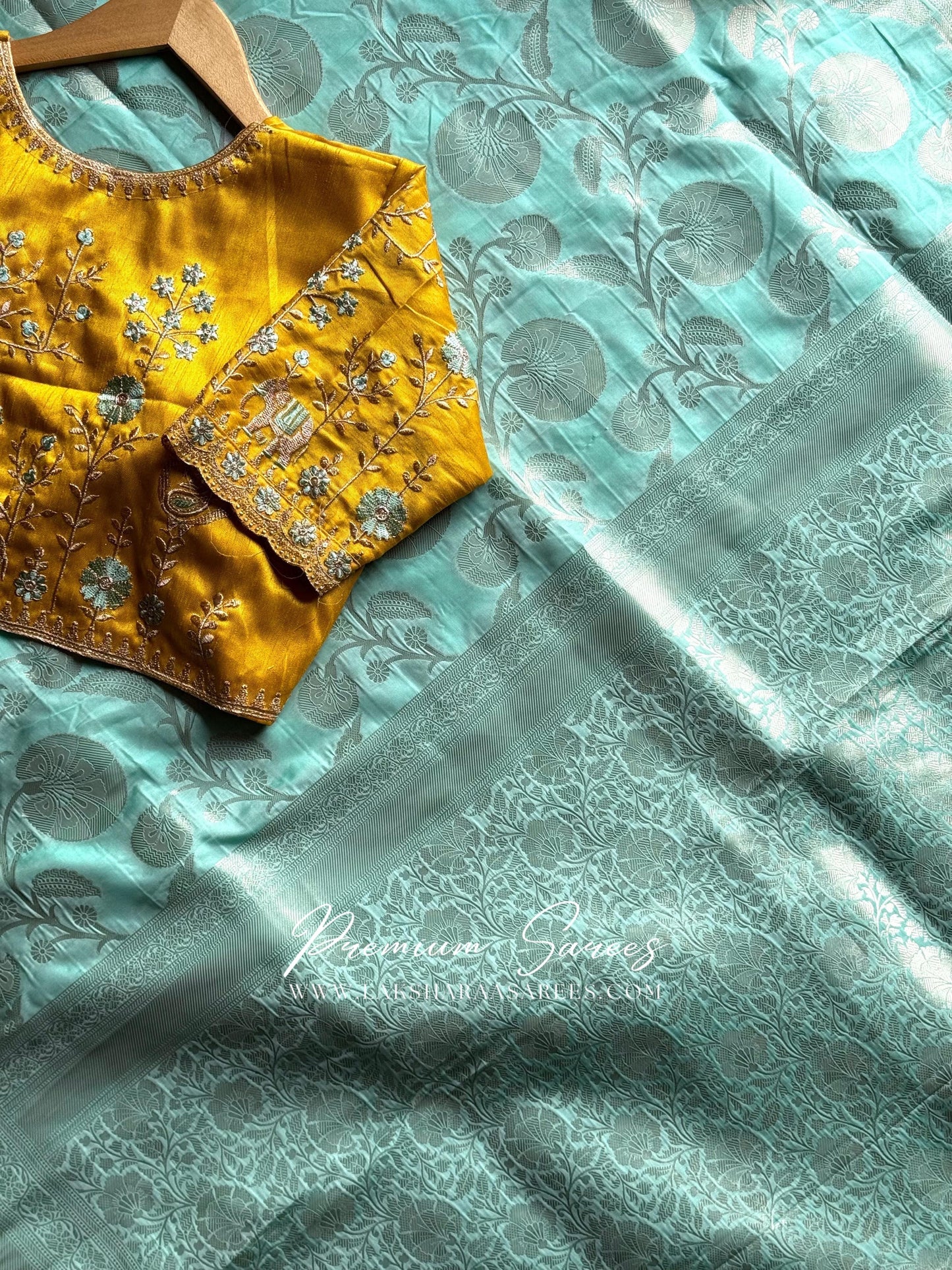 JIYA — Softy Silk Saree in with handwork designer blouse piece