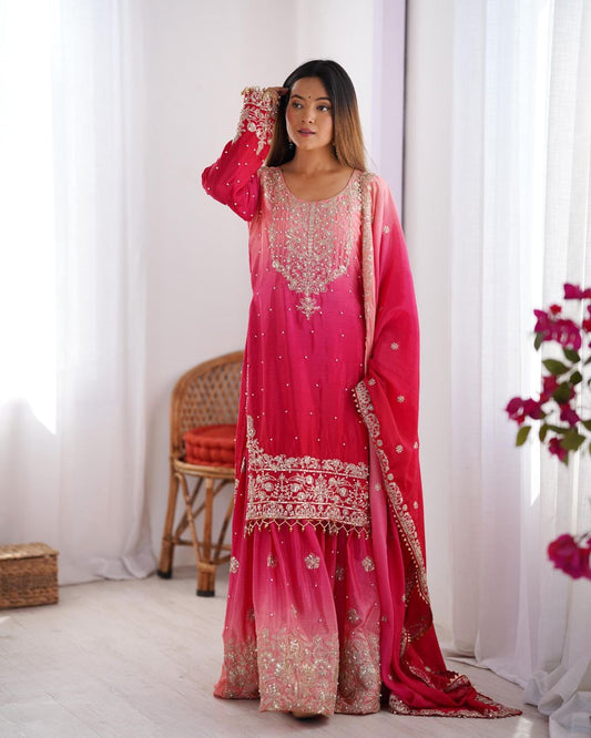 LAVINAA - Ombré Sharara Suit