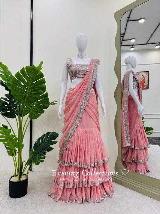 VEDIKA - Ruffle Half Saree Lehenga
