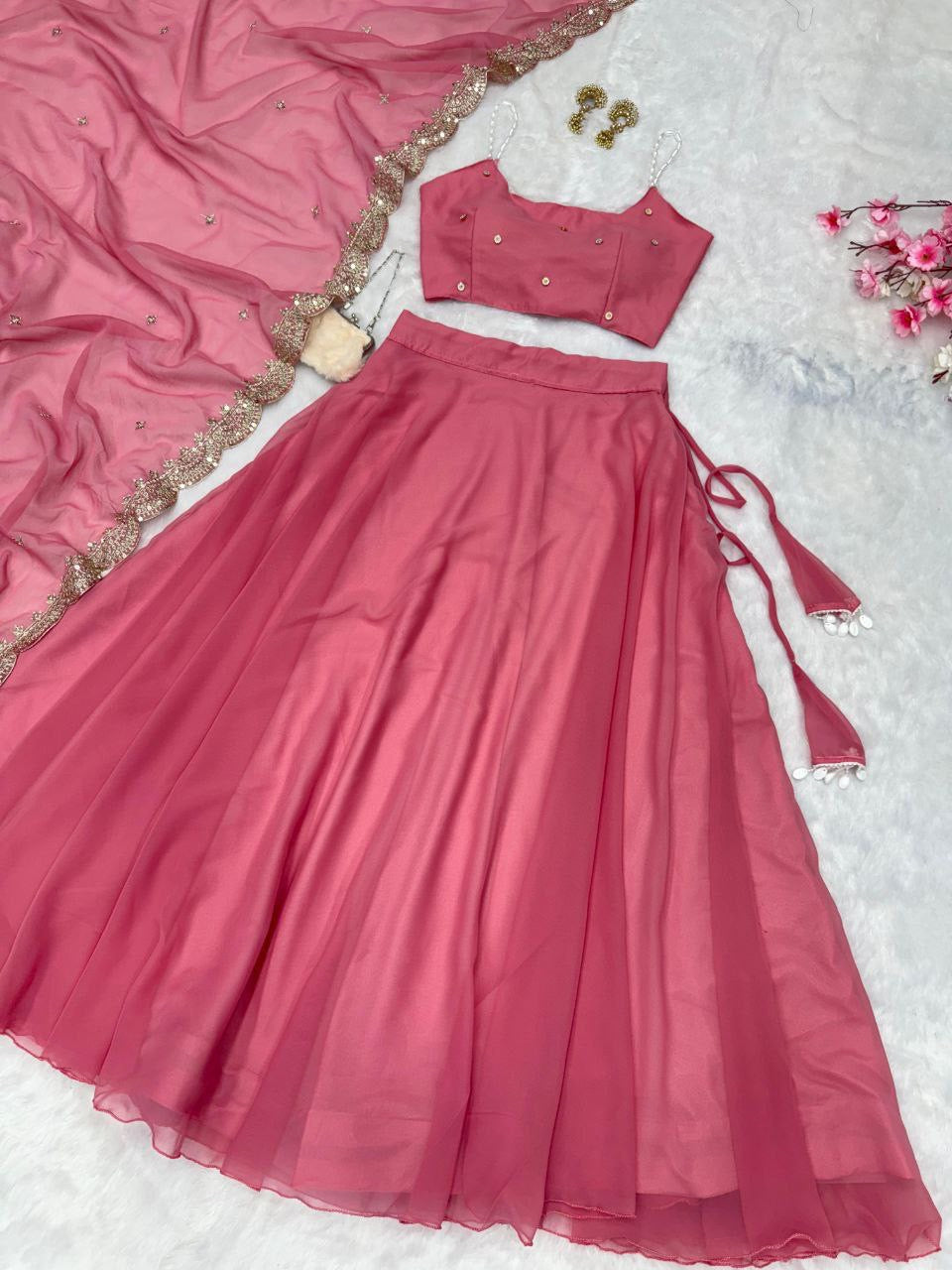 AMY - Readymade Lehenga x Strap Beaded blouse