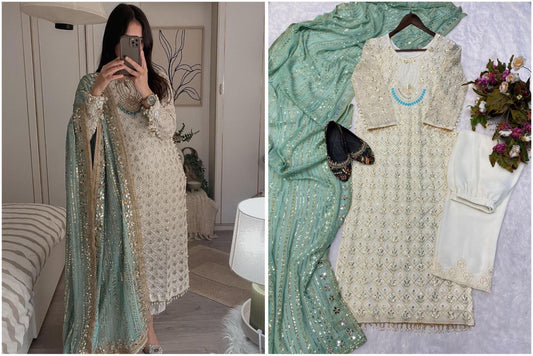 AMEERA- Pakistani Suit x Contrast Duppata