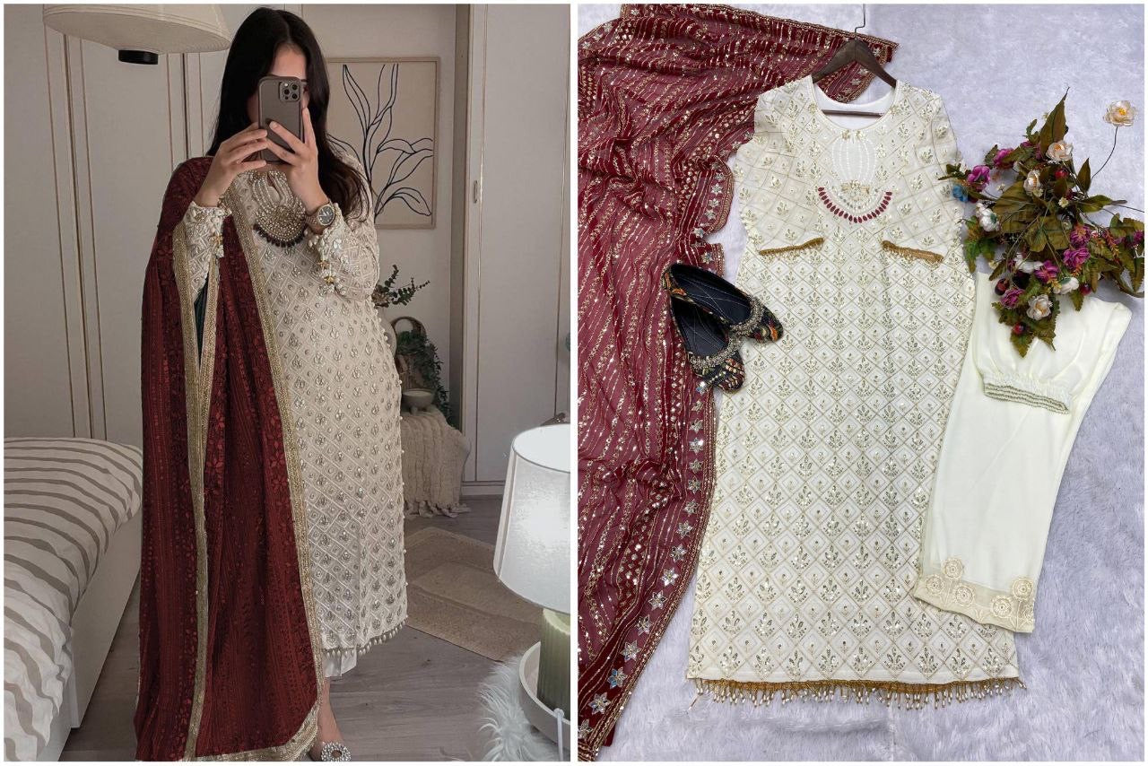 AMEERA- Pakistani Suit x Contrast Duppata
