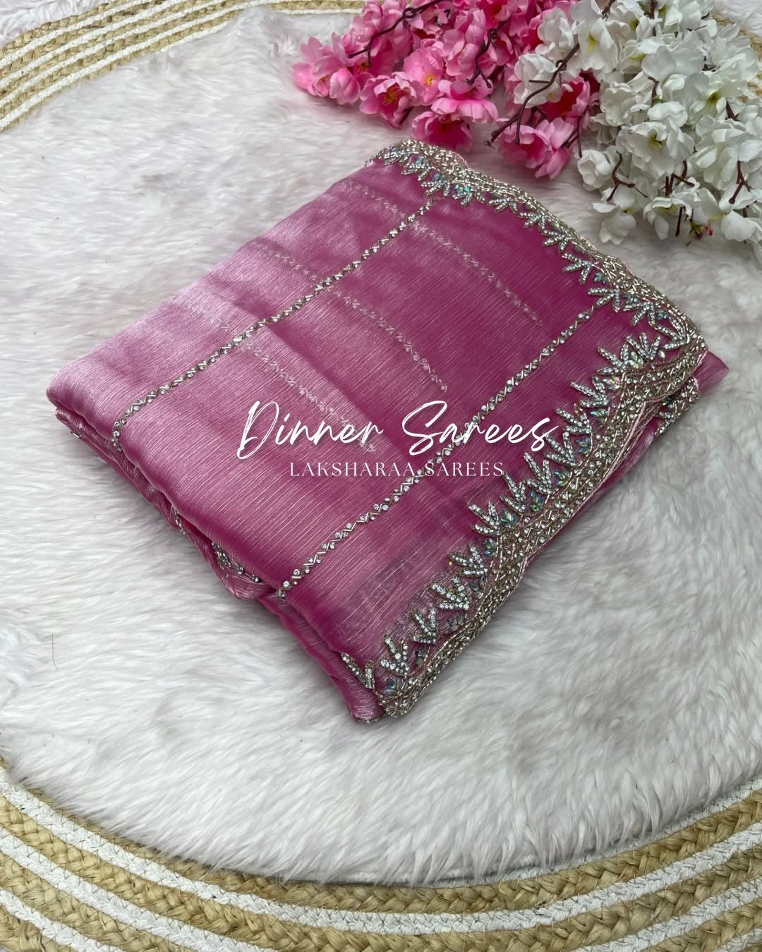 SARIKA - Premium shimmer silk saree with stone border