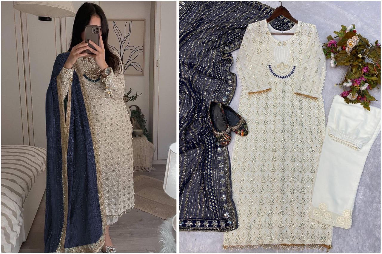 AMEERA- Pakistani Suit x Contrast Duppata