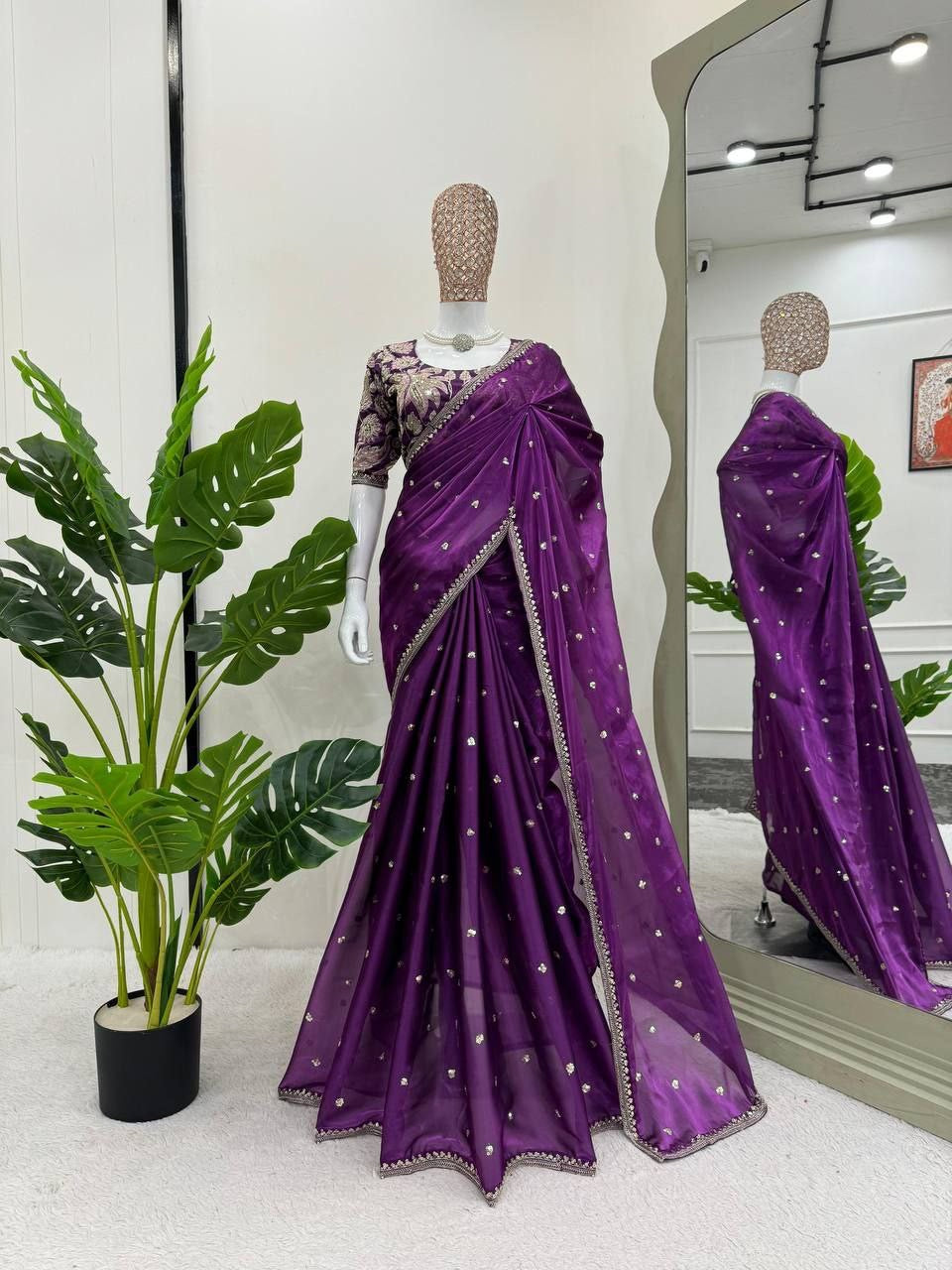 NIRUPA - Partywear Georgette Saree x Floral Designer Blouse