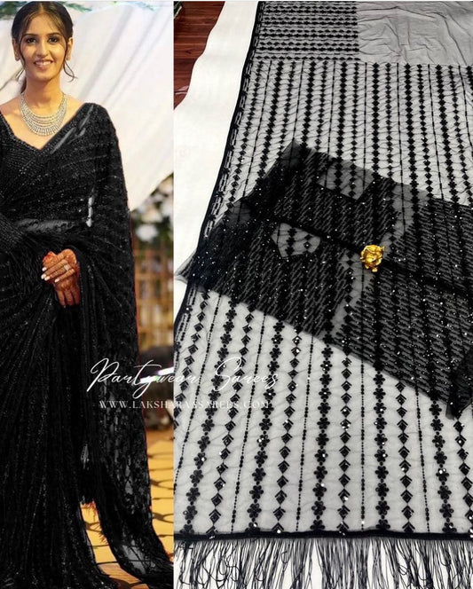 Black Designer Partywear Saree