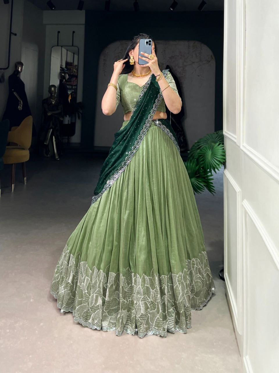 RUKMANI — Premium Glossy Half Saree Lehenga