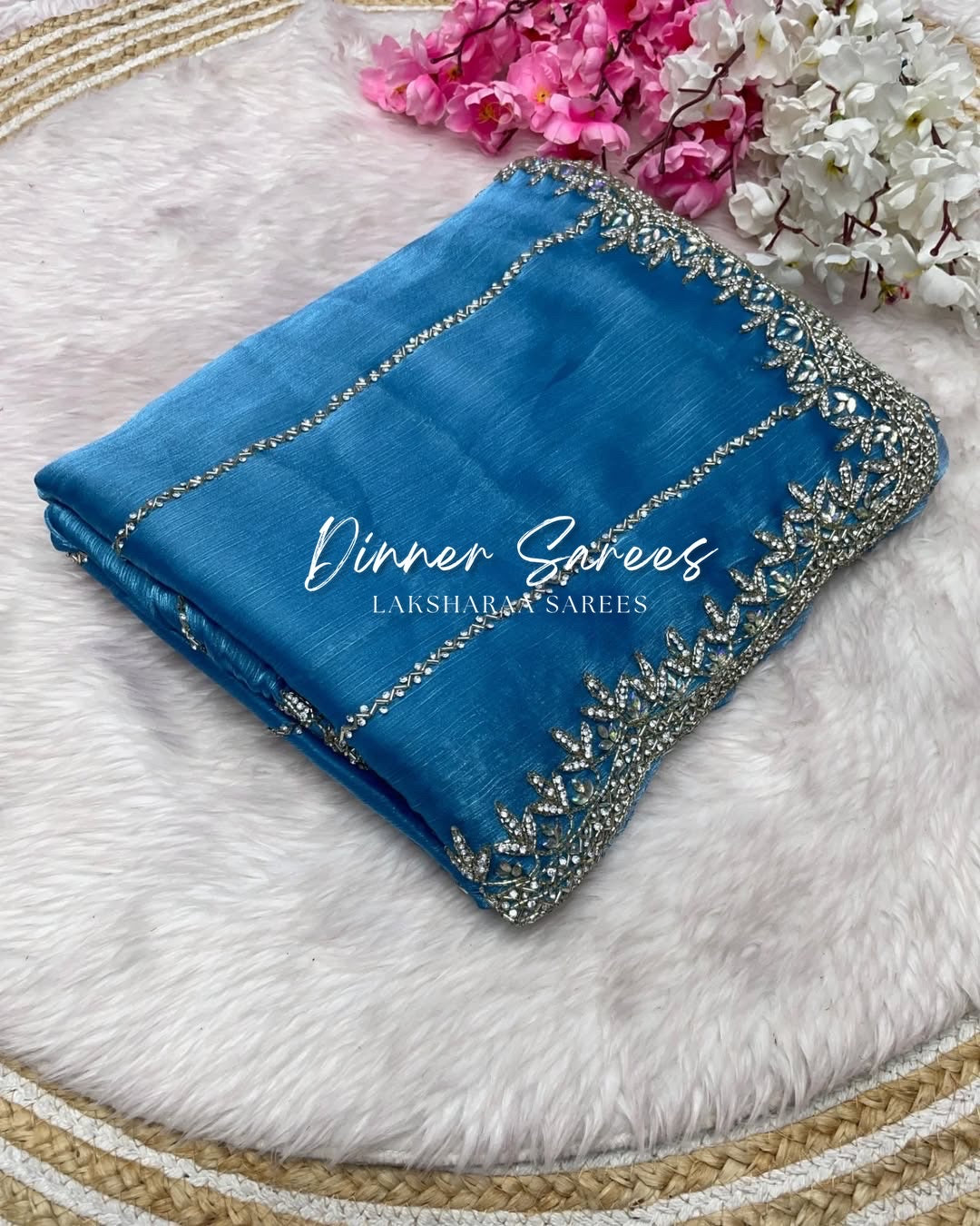 SARIKA - Premium shimmer silk saree with stone border
