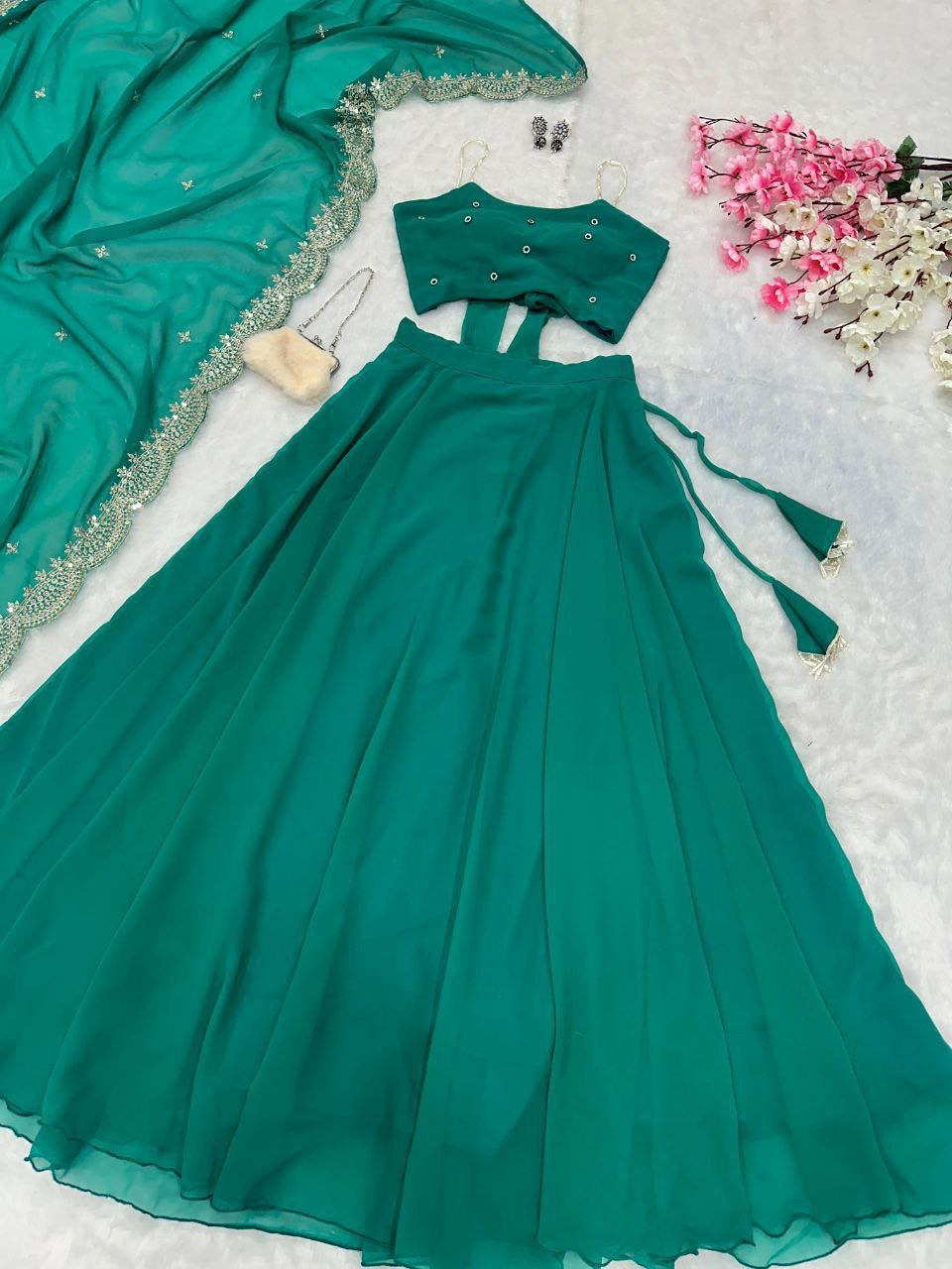 AMY - Readymade Lehenga x Strap Beaded blouse